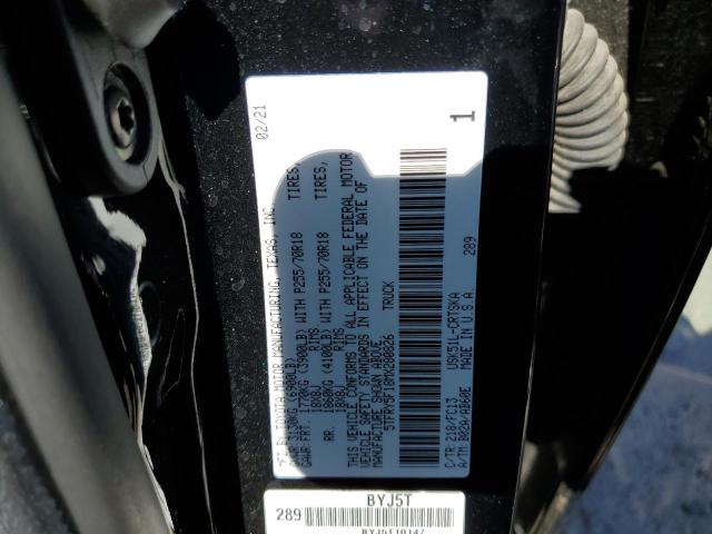 5TFRY5F18MX280826 - 2021 TOYOTA TUNDRA DOUBLE CAB SR/SR5 BLACK photo 12