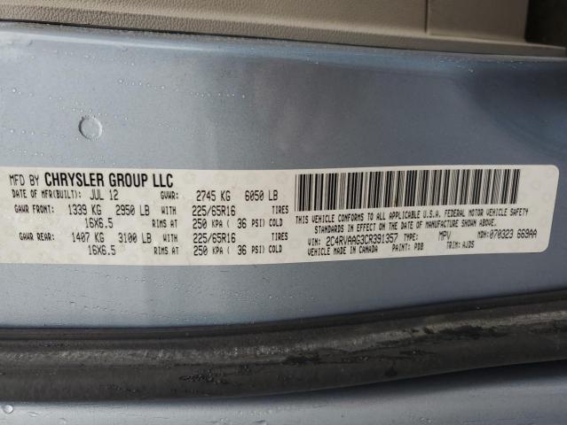 2C4RVAAG3CR391357 - 2012 VOLKSWAGEN ROUTAN S BLUE photo 14