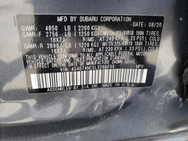 4S4BTANC5L3266699 - 2020 SUBARU OUTBACK LIMITED GRAY photo 13