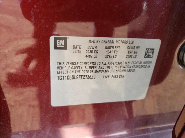 1G11C5SL9FF273629 - 2015 CHEVROLET MALIBU 1LT BURGUNDY photo 12