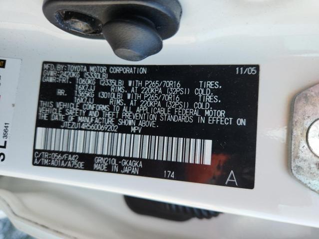 JTEZU14R560069202 - 2006 TOYOTA 4RUNNER SR5 თეთრი ფოტო 13