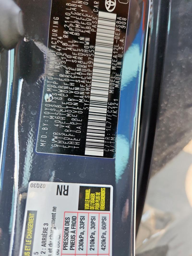 5YFS4MCE6RP197559 - 2024 TOYOTA COROLLA SE GRAY photo 12