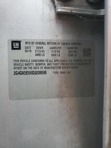 2G4GK5EX6G9208696 - 2016 BUICK REGAL ვერცხლისფერი ფოტო 12