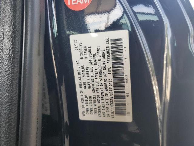 1HGCS1B72CA013422 - 2012 HONDA ACCORD EX BLACK photo 12