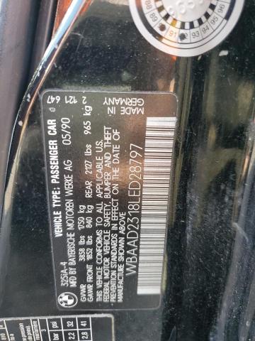 WBAAD2318LED28797 - 1990 BMW 325 I AUTOMATIC BLACK photo 12