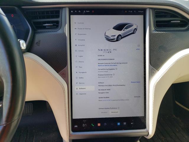 5YJSA1E23JF285639 - 2018 TESLA MODEL S Սպիտակ լուսանկար 9