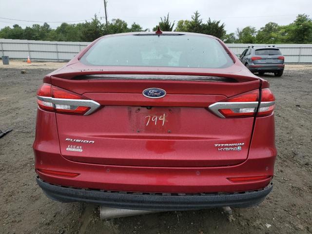 3FA6P0RU1KR123794 - 2019 FORD FUSION TITANIUM 红色 照片 6