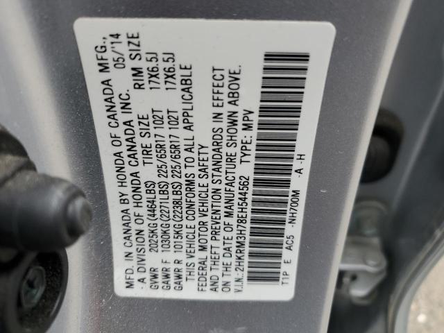 2HKRM3H78EH544562 - 2014 HONDA CR-V EXL SILVER photo 14