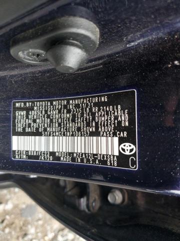 5YFS4MCE1NP106157 - 2022 TOYOTA COROLLA SE ლურჯი ფოტო 12