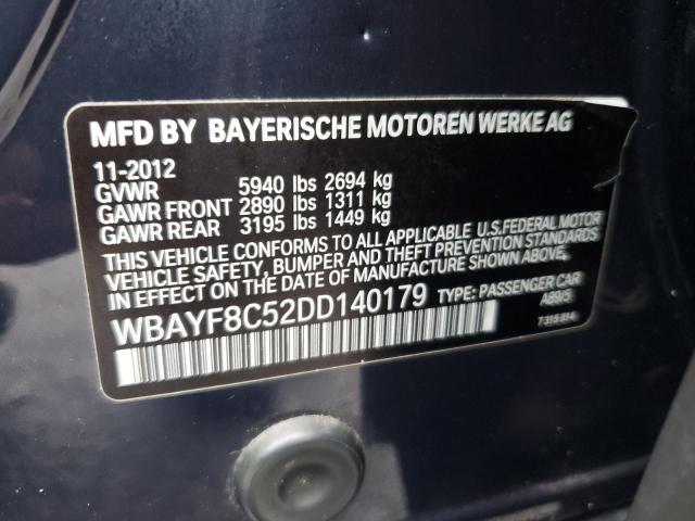 WBAYF8C52DD140179 - 2013 BMW 750 LXI BLUE photo 12
