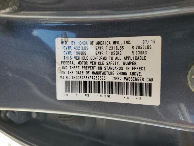 1HGCR2F5XFA257575 - 2015 HONDA ACCORD SPORT 灰色 照片 12