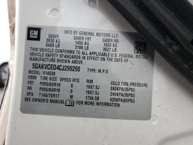 5GAKVCED4CJ299290 - 2012 BUICK ENCLAVE Ağ foto 13