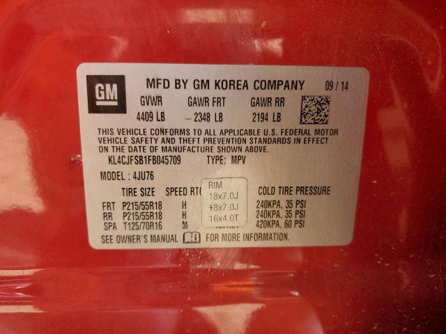 KL4CJFSB1FB045709 - 2015 BUICK ENCORE CONVENIENCE 红色 照片 13