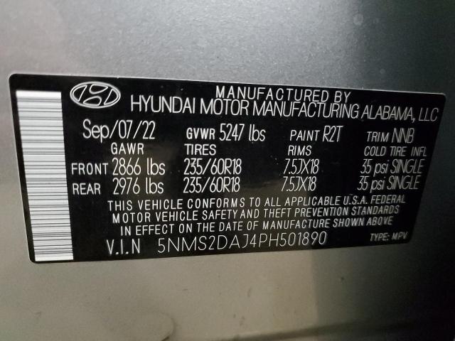 5NMS2DAJ4PH501890 - 2023 HYUNDAI SANTA FE SEL SILVER photo 13