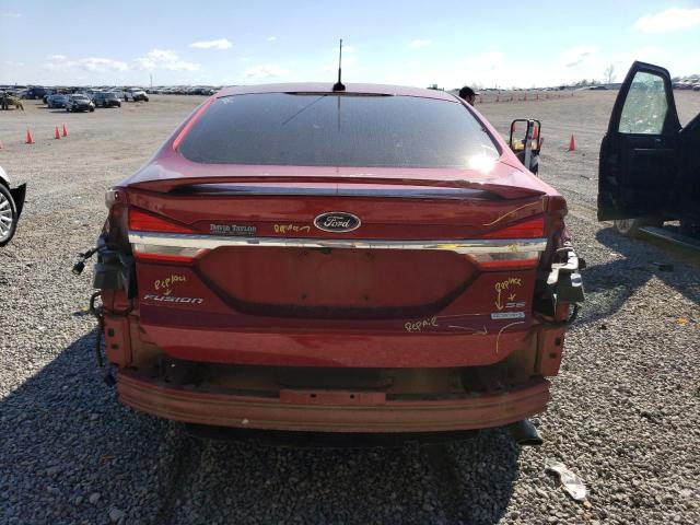 3FA6P0HD3HR174658 - 2017 FORD FUSION SE BURGUNDY photo 6