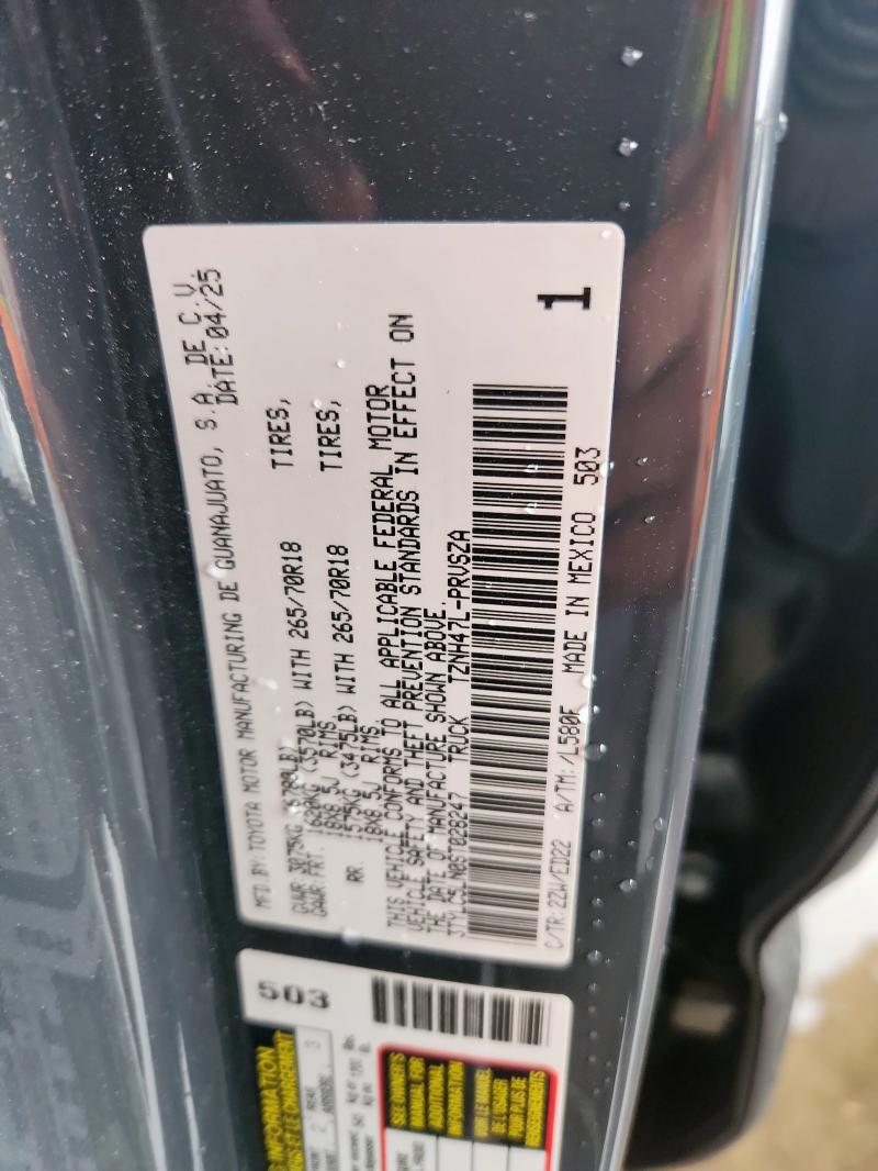 3TYLC5LN0ST028247 - 2025 TOYOTA TACOMA DOUBLE CAB فحمي صورة 12