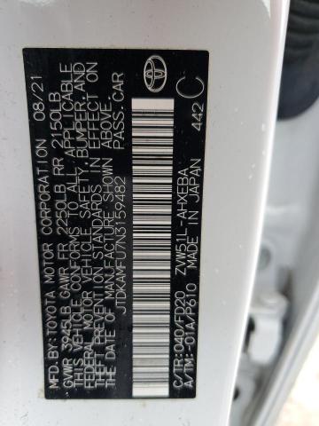 JTDKAMFU7N3159482 - 2022 TOYOTA PRIUS NIGHT SHADE Biały zdjęcie 13