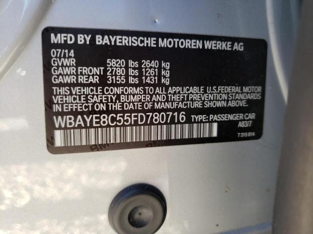 WBAYE8C55FD780716 - 2015 BMW 750 LI GRAY photo 10