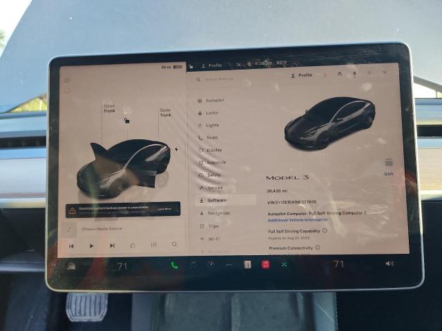 5YJ3E1EA1NF327635 - 2022 TESLA MODEL 3 GRAY photo 9