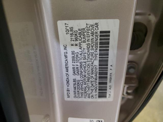 1HGCV1F90JA021017 - 2018 HONDA ACCORD TOURING GOLD photo 12