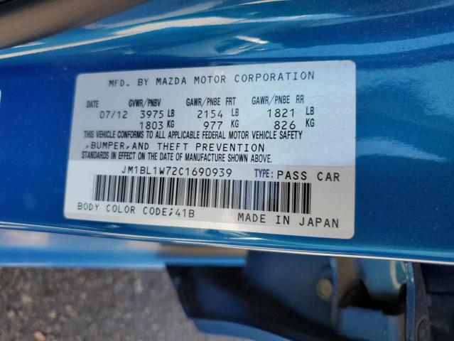 JM1BL1W72C1690939 - 2012 MAZDA 3 I BLUE photo 12