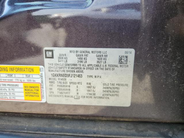 1GKKRNED9FJ121463 - 2015 GMC ACADIA SLE 紫色 照片 13