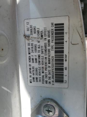 JH4CU2F67CC019428 - 2012 ACURA TSX TECH WHITE photo 12