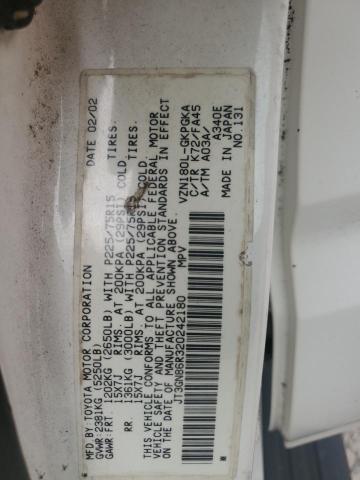 JT3GN86R320242180 - 2002 TOYOTA 4RUNNER SR5 Ağ foto 13