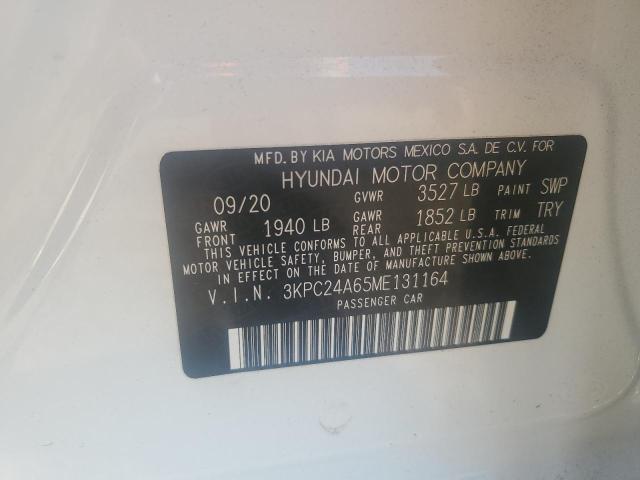 3KPC24A65ME131164 - 2021 HYUNDAI ACCENT SE WHITE photo 12