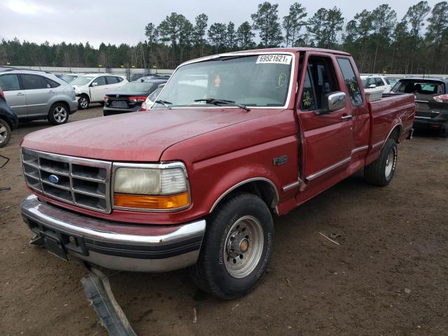 1FTEX15H9PKA76076 - 1993 FORD F150 RED photo 2