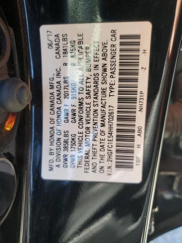 2HGFC1E54HH702617 - 2017 HONDA CIVIC SI BLACK photo 12