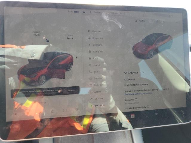 5YJ3E1EAXNF369821 - 2022 TESLA MODEL 3 红色 照片 9