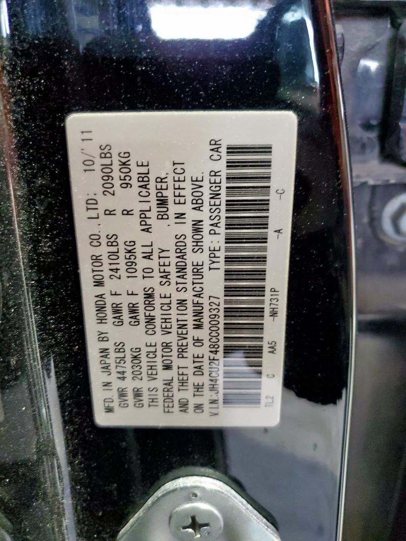 JH4CU2F48CC009327 - 2012 ACURA TSX BLACK photo 12
