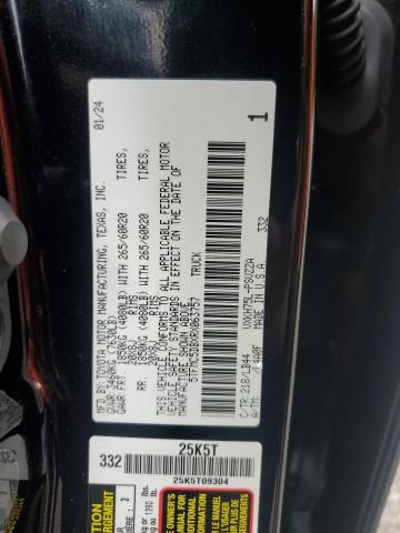 5TFMC5DBXRX063757 - 2024 TOYOTA TUNDRA CREWMAX PLATINUM შავი ფოტო 12