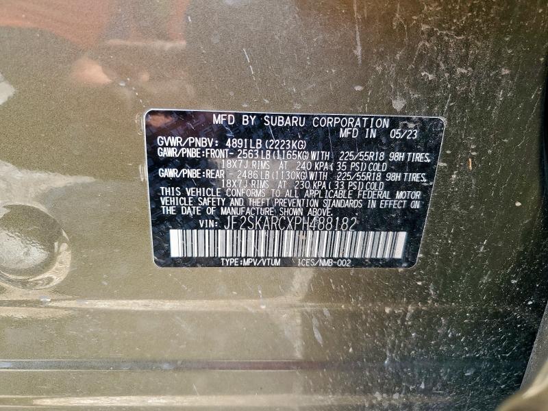 JF2SKARCXPH488182 - 2023 SUBARU FORESTER TOURING Yaşıl foto 13