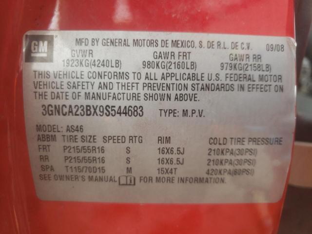 3GNCA23BX9S544683 - 2009 CHEVROLET HHR LT RED photo 13