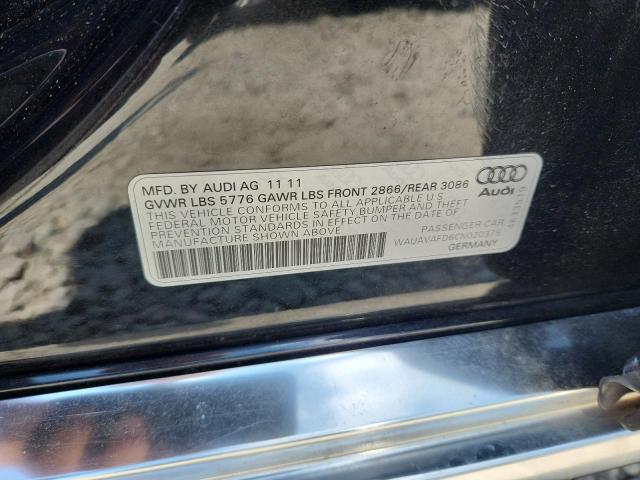 WAUAVAFD6CN020375 - 2012 AUDI A8 QUATTRO 黑色 照片 12