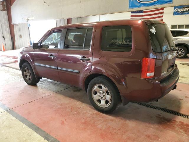 5FNYF4H20BB019215 - 2011 HONDA PILOT LX MAROON photo 2