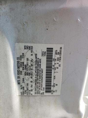 1FTKR1AD5APA74657 - 2010 FORD RANGER WHITE photo 12