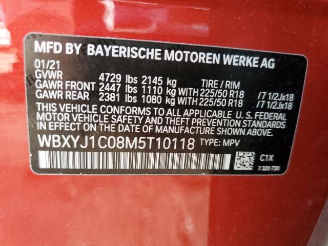 WBXYJ1C08M5T10118 - 2021 BMW X2 XDRIVE28I ORANGE photo 14
