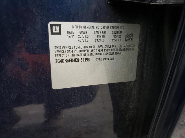 2G4GR5EK4C9151196 - 2012 BUICK REGAL 蓝色 照片 12