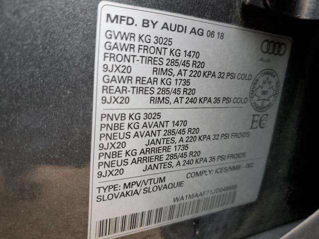 WA1MAAF71JD049558 - 2018 AUDI Q7 PROGRESSIV S-LINE CHARCOAL photo 14