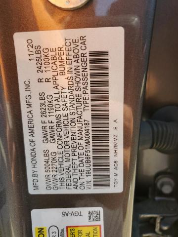 19UUB6F51MA004187 - 2021 ACURA TLX TECH A SILVER photo 12