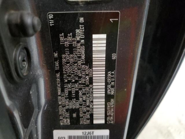 5TFUM5F16BX019438 - 2011 TOYOTA TUNDRA DOUBLE CAB SR5 GRAY photo 12