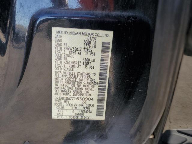 5N1AR18W77C630904 - 2007 NISSAN PATHFINDER LE 黑色 照片 12