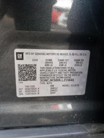 3GNCJKSB0LL215641 - 2020 CHEVROLET TRAX LS GRAY photo 12