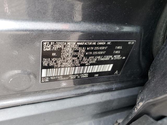 2T3P1RFV2MC157406 - 2021 TOYOTA RAV4 XLE GRAY photo 14