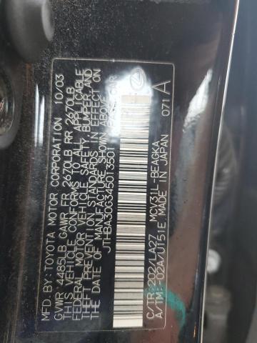 JTHBA30G345013501 - 2004 LEXUS ES 330 BLACK photo 13