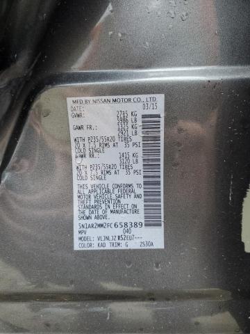 5N1AR2MM2FC658389 - 2015 NISSAN PATHFINDER S SILVER photo 13