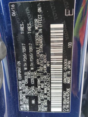 JTEZU5JR5G5134212 - 2016 TOYOTA 4RUNNER SR5 蓝色 照片 13